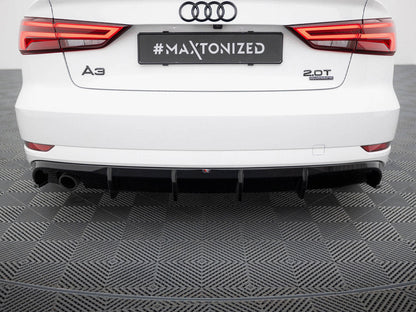 Maxton Design - Rear Valance Audi A3 Sedan 8V Facelift (Version with single exhaust tips on one side)