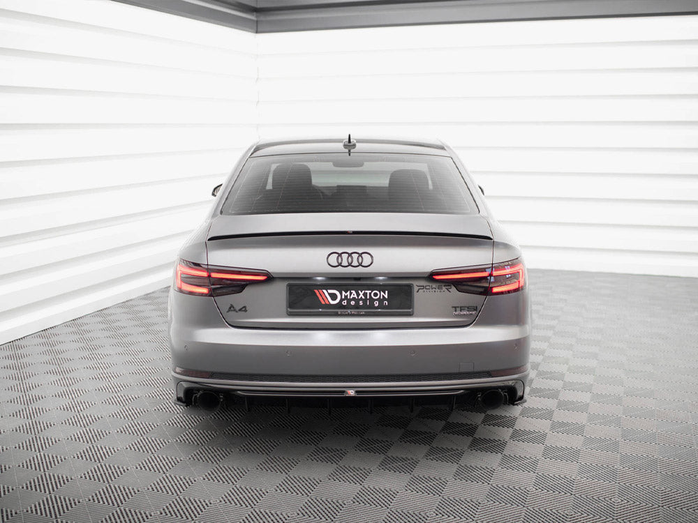 Maxton Design - Rear Valance Audi A4 S-Line B9 (Version with single exhaust tips on both sides)
