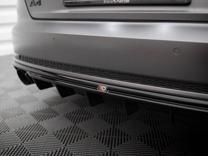 Maxton Design - Rear Valance Audi A4 S-Line B9 (Version with single exhaust tips on one side)
