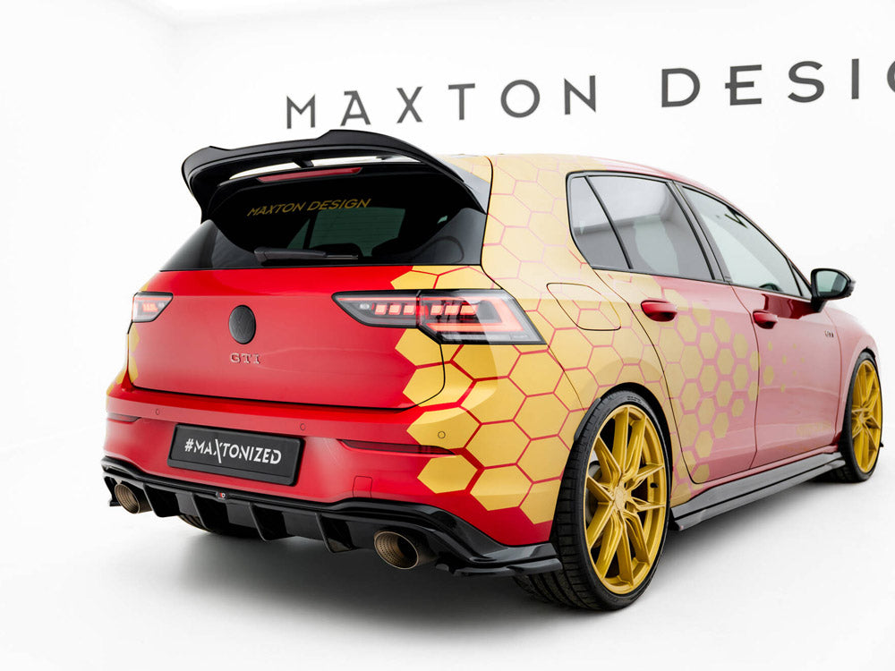 Maxton Design - Lower Spoiler CAP 3D Volkswagen Golf GTI / GTI Clubsport / R / R-Line / GTE / GTD Mk8 / Mk8 Facelift