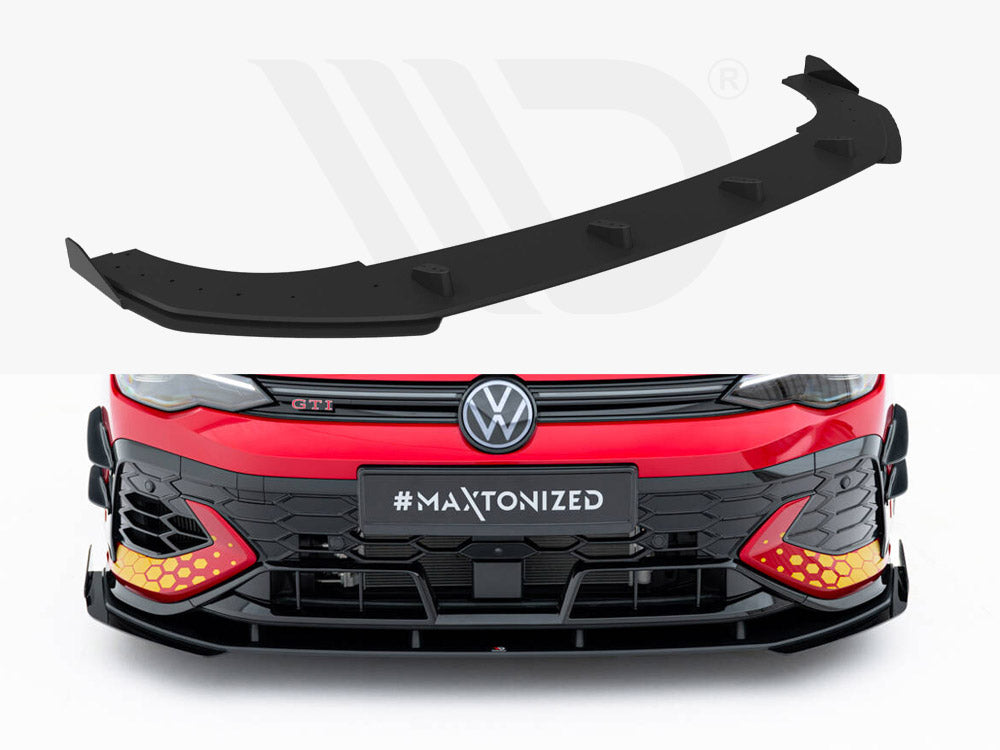 Maxton Design - Street PRO Front Splitter + Flaps Volkswagen Golf GTI Clubsport Mk8 Facelift