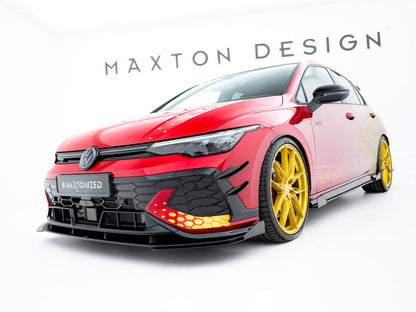 Maxton Design - Street PRO Front Splitter + Flaps Volkswagen Golf GTI Clubsport Mk8 Facelift