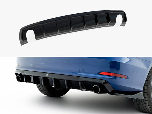 Maxton Design - Rear Valance Audi A3 Sedan 8V (Version with single exhaust tips on both sides)