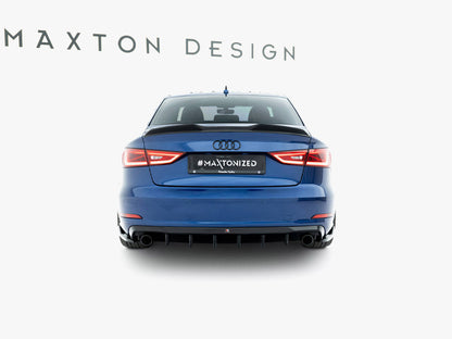Maxton Design - Rear Valance Audi A3 Sedan 8V (Version with single exhaust tips on both sides)