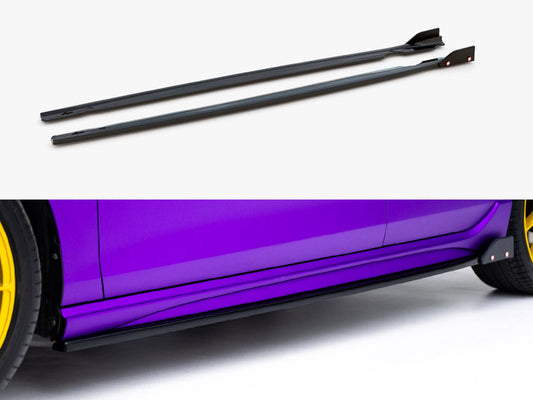 Maxton Design - Side Skirts Diffusers V.2 + Flaps Volkswagen Golf R Mk8 Facelift