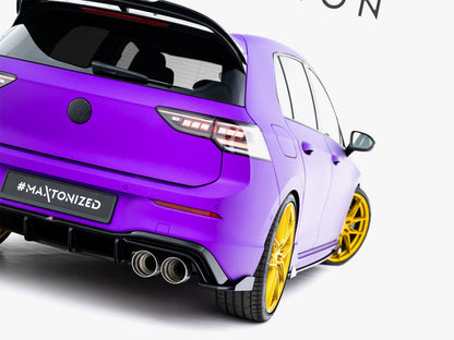 Maxton Design - Street PRO Rear Side Splitters V.2 + Flaps Volkswagen Golf R Mk8 / Mk8 Facelift