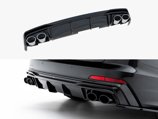Maxton Design -  Rear Valance + Exhaust Ends Imitation Audi A6 S-Line / S6 C8 / C8 Facelift