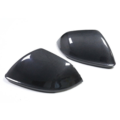 Audi Q8 SQ8 RSQ8 (2020+) & Lamborghini Urus (2019+) Carbon Fibre/Fiber Wing Mirror Covers | Side Mirror Caps Replacement | Door Mirror Housings Shells - Gloss Pre-Preg 2x2 Twill OEM Fit - WITHOUT Lane Assist / Side Assist