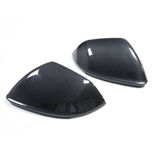Audi Q8 SQ8 RSQ8 (2020+) & Lamborghini Urus (2019+) Carbon Fibre/Fiber Wing Mirror Covers | Side Mirror Caps Replacement | Door Mirror Housings Shells - Gloss Pre-Preg 2x2 Twill OEM Fit - WITHOUT Lane Assist / Side Assist