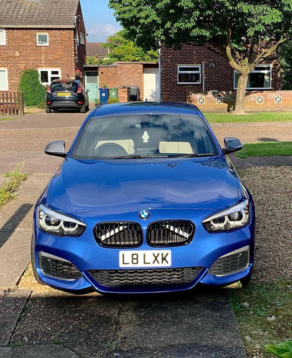 Glow White V-Brace/V-Support Decals for BMW – Kidney Grille V Bar Sticker Overlay Vinyl Wrap | Luminous Front Radiator Support/Crash Bar Accent Film | Glow Effect, DIY Removable, UK Made