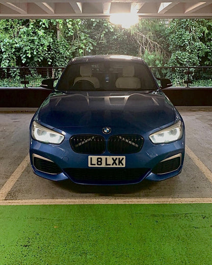 Glow White V-Brace/V-Support Decals for BMW – Kidney Grille V Bar Sticker Overlay Vinyl Wrap | Luminous Front Radiator Support/Crash Bar Accent Film | Glow Effect, DIY Removable, UK Made