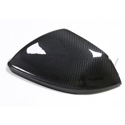 Audi Q8 SQ8 RSQ8 & Lamborghini Urus Carbon Fibre/Fiber Wing Mirror Caps - Side Mirror Covers Shells, CT Carbon Pre-Preg OE-Fit Replacement Housings - Lane Assist/Side Assist Blind Spot Compatible (Urus 2019+, Q8 2020+)