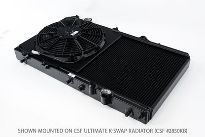 CSF 92-00 Civic All-Aluminum Fan Shroud w/ 12-inch SPAL Fan - Black