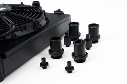 CSF Universal Half Radiator - Evo 7/8/9 / 92-00 Civic - w/ SPAL Fan & Shroud - Black