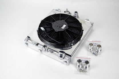 CSF Universal Half Radiator - Evo 7/8/9 / 92-00 Civic - w/ SPAL Fan & Shroud