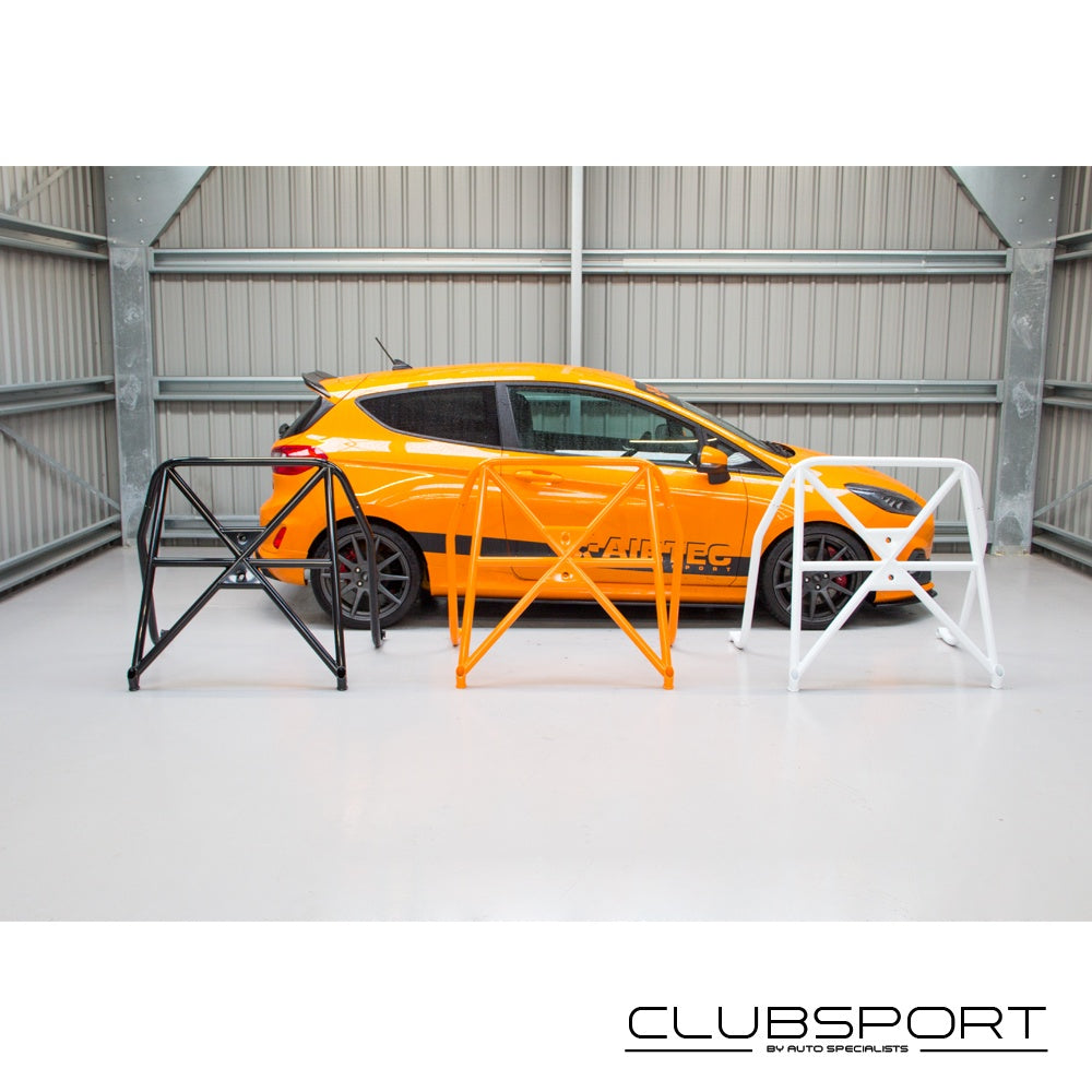 AutoSpecialists Clubsport Rear Half Roll Cage / Roll Hoop for Ford Fiesta Mk8 & Fiesta ST Mk8 (1.5 EcoBoost, 1.0 EcoBoost) - Bolt-In / Bolt On, No Drilling, No Welding, OEM Seatbelt Mounts, E355+N CDS Steel Track Day Interior Cage / Rear Brace