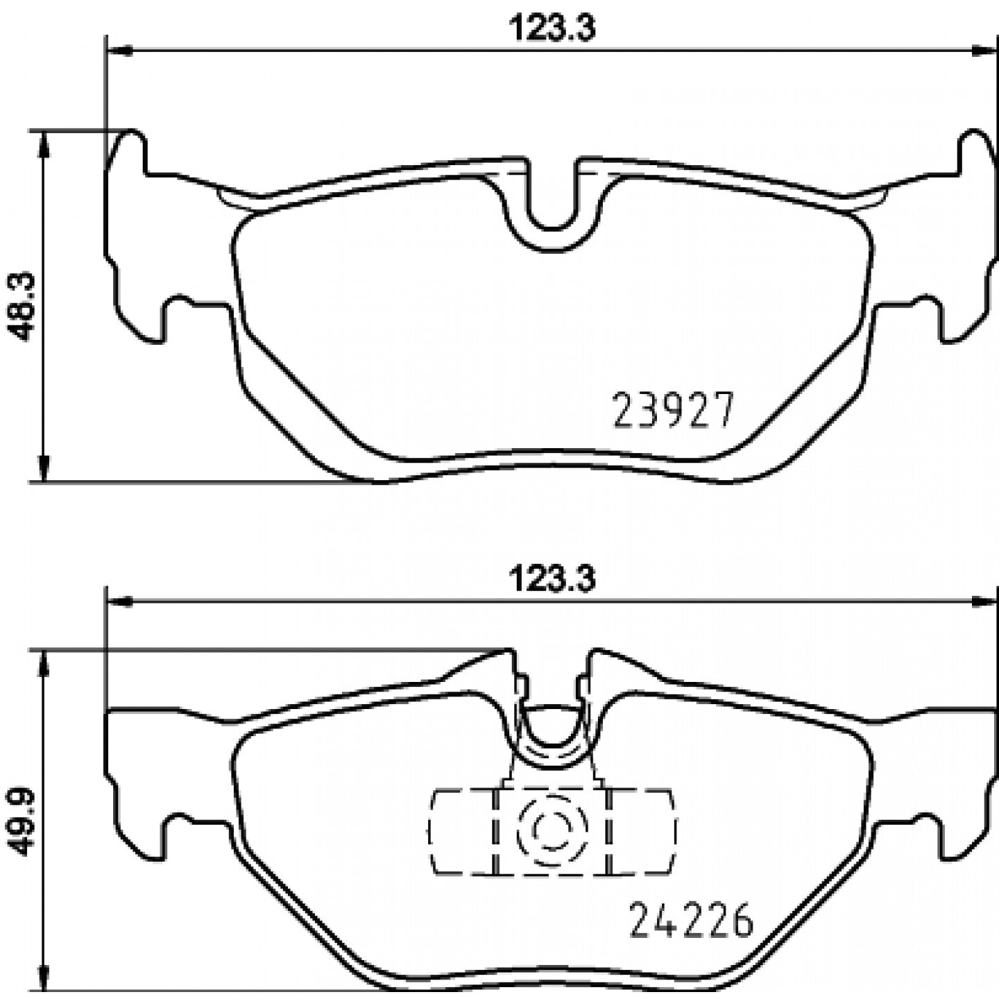 HELLA 8DB 355 031-781 Brake Pad Set (8DB-355-031-781) with Wear Sensor Lead for BMW 1 & 3 Series E8x/E9x – E81 E87 E88 120i 130i, E90 E91 E92 E93 318i 320i 320d incl xDrive | Teves/ATE Calipers | OE-Spec Disc Brake Pads