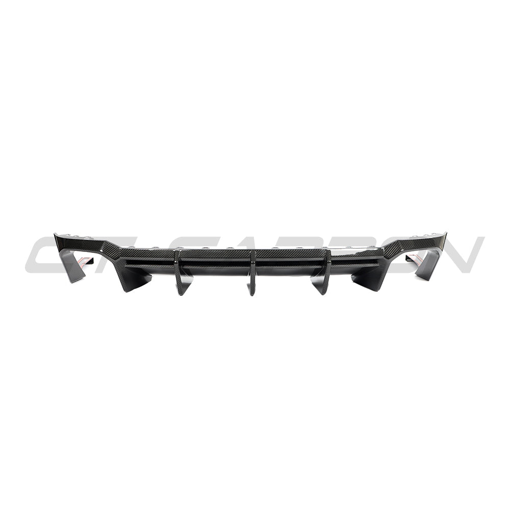 Audi RS4 Avant B9.5 (2020-2024) Carbon Fibre/Carbon Fiber Rear Diffuser / Rear Valance / Lower Bumper Insert – CT Design Pre-Preg Dry Carbon Gloss – Facelift RS4 Estate/Wagon Rear Splitter