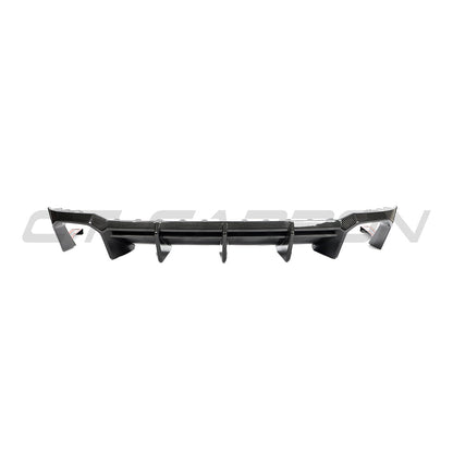 Audi RS4 Avant B9.5 (2020-2024) Carbon Fibre/Carbon Fiber Rear Diffuser / Rear Valance / Lower Bumper Insert – CT Design Pre-Preg Dry Carbon Gloss – Facelift RS4 Estate/Wagon Rear Splitter