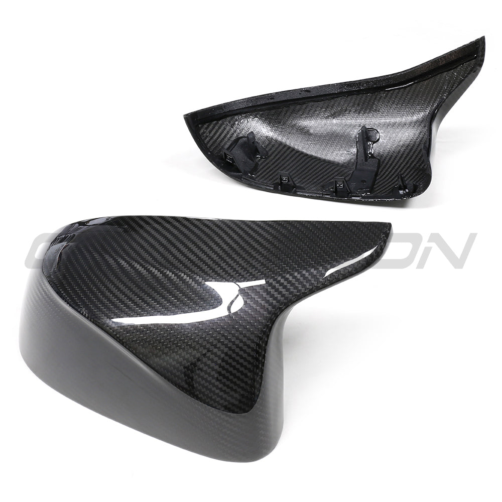 BMW X3M X4M X5M X6M (F97 F98 F95 F96) 2019+ incl. Competition Dry Prepreg Carbon Fibre/Fiber Mirror Caps - Gloss Wing/Side Door Mirror Covers Pair, OEM-Style Replacement Housings/Shells