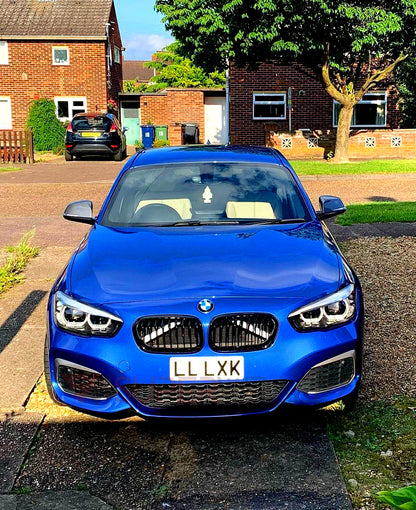 Glow White V-Brace/V-Support Decals for BMW – Kidney Grille V Bar Sticker Overlay Vinyl Wrap | Luminous Front Radiator Support/Crash Bar Accent Film | Glow Effect, DIY Removable, UK Made