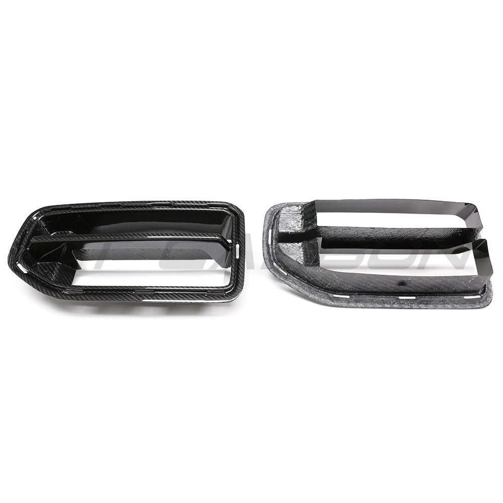 BMW M2 G87 2023+ Carbon Fibre (Carbon Fiber) Kidney Grille/Grill – CT Carbon Dry Pre-Preg Front Radiator/Nose Grill Direct Replacement Set