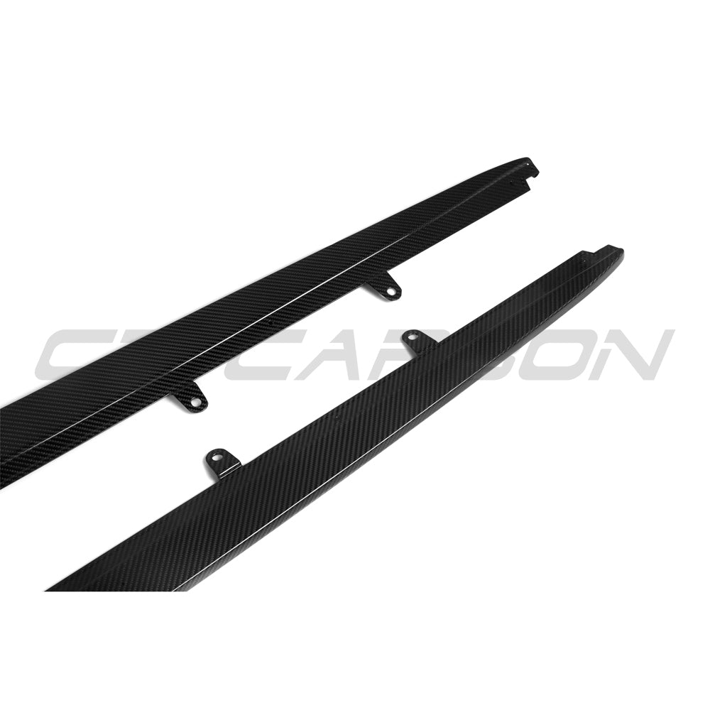 CT Carbon Dry Carbon Side Skirt Extensions for BMW F90 M5 (2018-2024) & G30/G31 5 Series Saloon/Touring (2016-2023) - Pre-Preg Carbon Fibre Sill/Rocker Panel Side Splitters Side Blades Aero Skirts M Performance Style Gloss