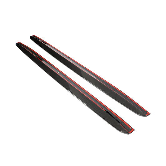 CT Design Carbon Fibre/Fiber Side Skirts / Side Skirt Extensions for BMW X5M F95 & X6M F96 (2019+) - Gloss Carbon Pre-Preg Side Splitters Rocker Panel Sill Extensions Aero Blades
