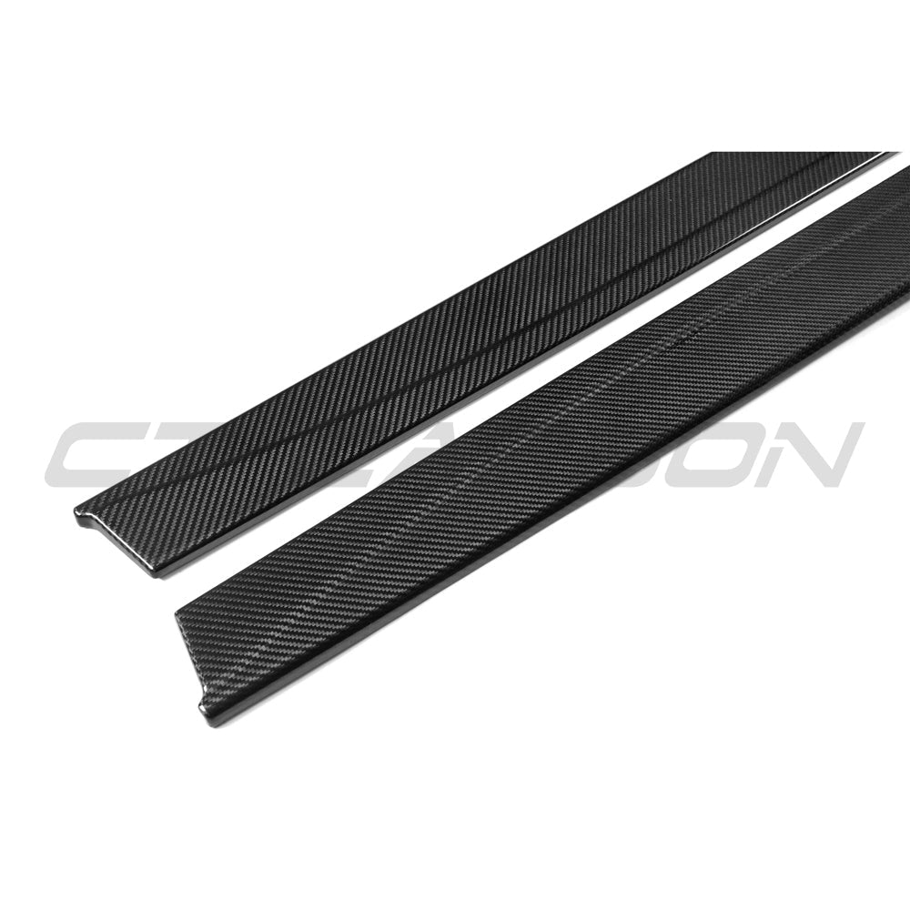 BMW M3/M4 F80 F82 F83 (F8X) 2014-2020 Pre-Preg Carbon Fiber/Fibre Side Skirt Extensions | Rocker Panel Side Splitters & Aero Side Blades | Gloss Carbon Sill Extensions by CT Carbon