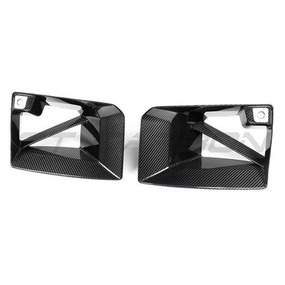 BMW M2 G87 2023+ Front Bumper Vent Inserts - Gloss Carbon Fibre (Fiber) Air Ducts, Intake Vents & Grille Inserts/Covers by CT Carbon | Pre-Preg CF Aero Cooling Inlets, Front Air Guides, Exterior Trim Upgrade