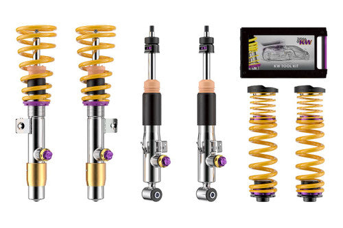 KW Variant 4 (V4) Coilovers - 3-Way Adjustable Height Adjustable Stainless Steel Suspension Kit for BMW M3 G80 & BMW M4 G82 - Performance Lowering Damper/Shock Upgrade for Road & Track