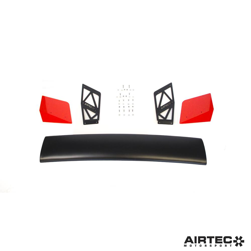 Ford Fiesta ST Mk7 (2013-2017) Rear Wing Spoiler Big Wing - AIRTEC Motorsport Boot Lid/Tailgate Aerofoil for ST180 ST200 | High Level Hatchback Spoiler | Satin Black Blade, Gloss Black/Race Red/Frozen White Endplates | UK-Made Track Day Upgrade