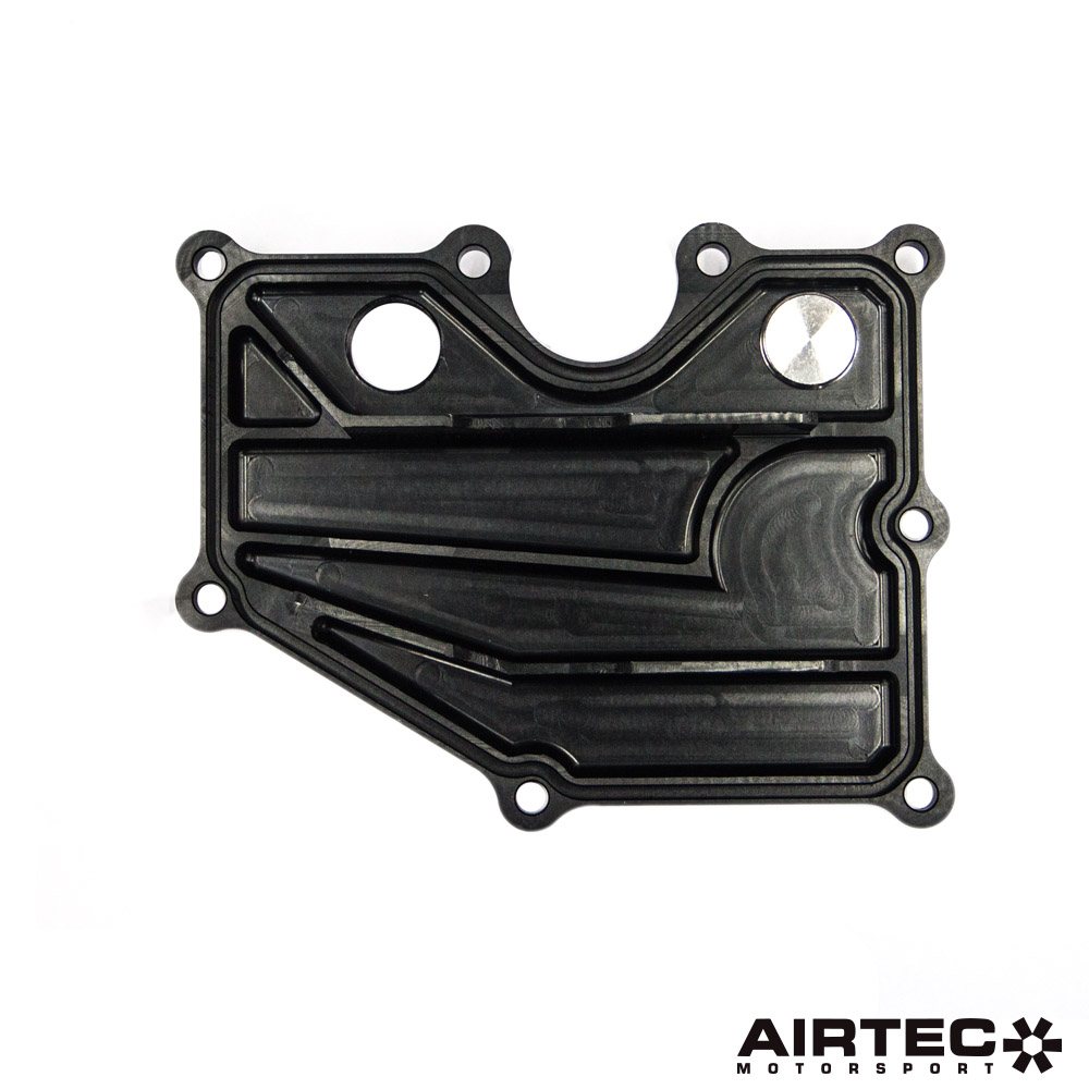 AIRTEC Motorsport Billet PCV Baffle Plate  Ford 2.0 Duratec & Mazda NA/Turbo  Oil Catch Can Ready, M22x1.5 Ports, Anodised Black, CNC Machined, Direct Fit PCV Delete/Blanking Plate