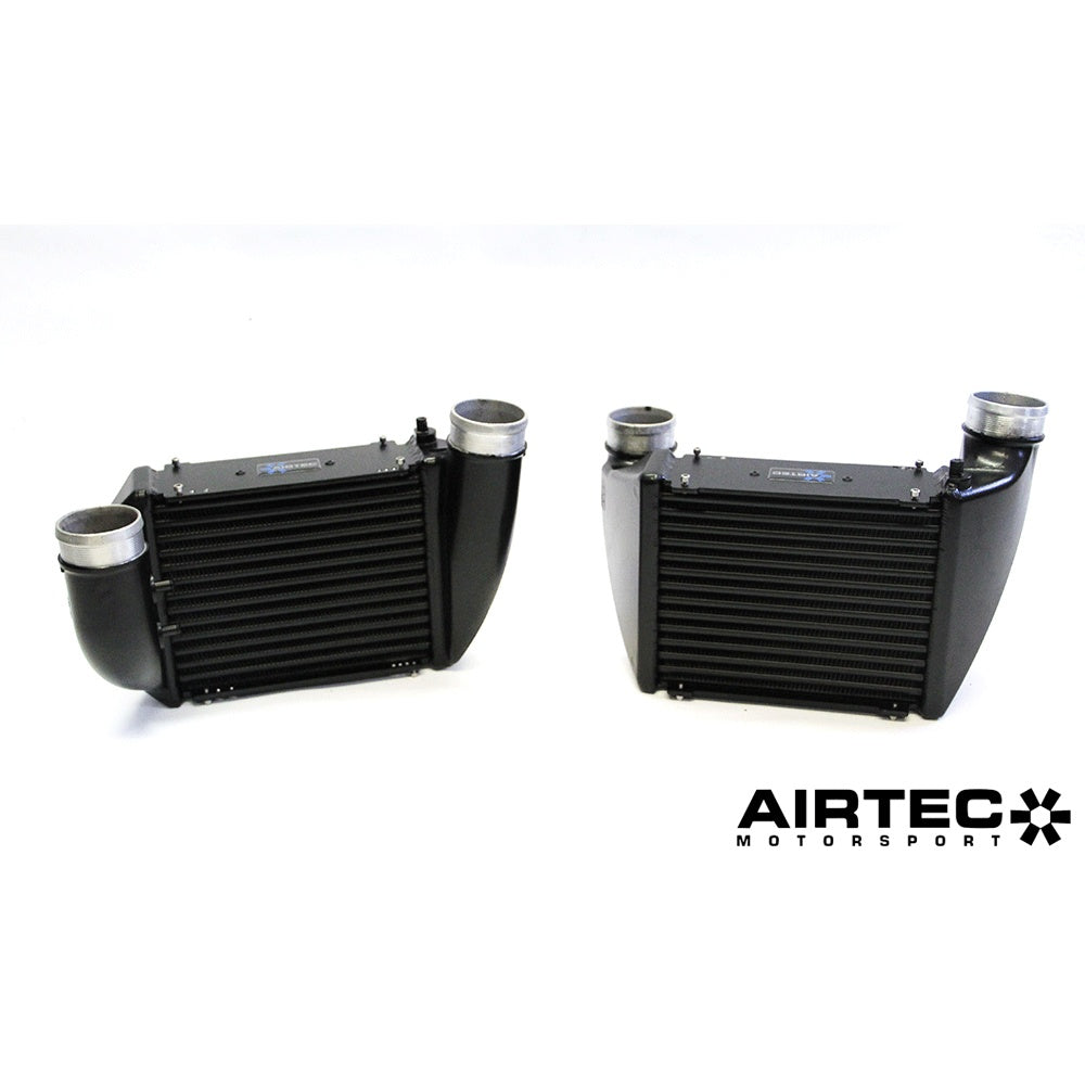AIRTEC Motorsport SMIC Intercooler Re-Core & Refurb/Rebuild/Repair Service (Send-In/Mail-In, UK) for Audi RS6 C5 4.2 BiTurbo V8 - Twin Side-Mount Charge Coolers - OEM End Tanks Retained, Pro-Series Black, TIG-Welded Upr