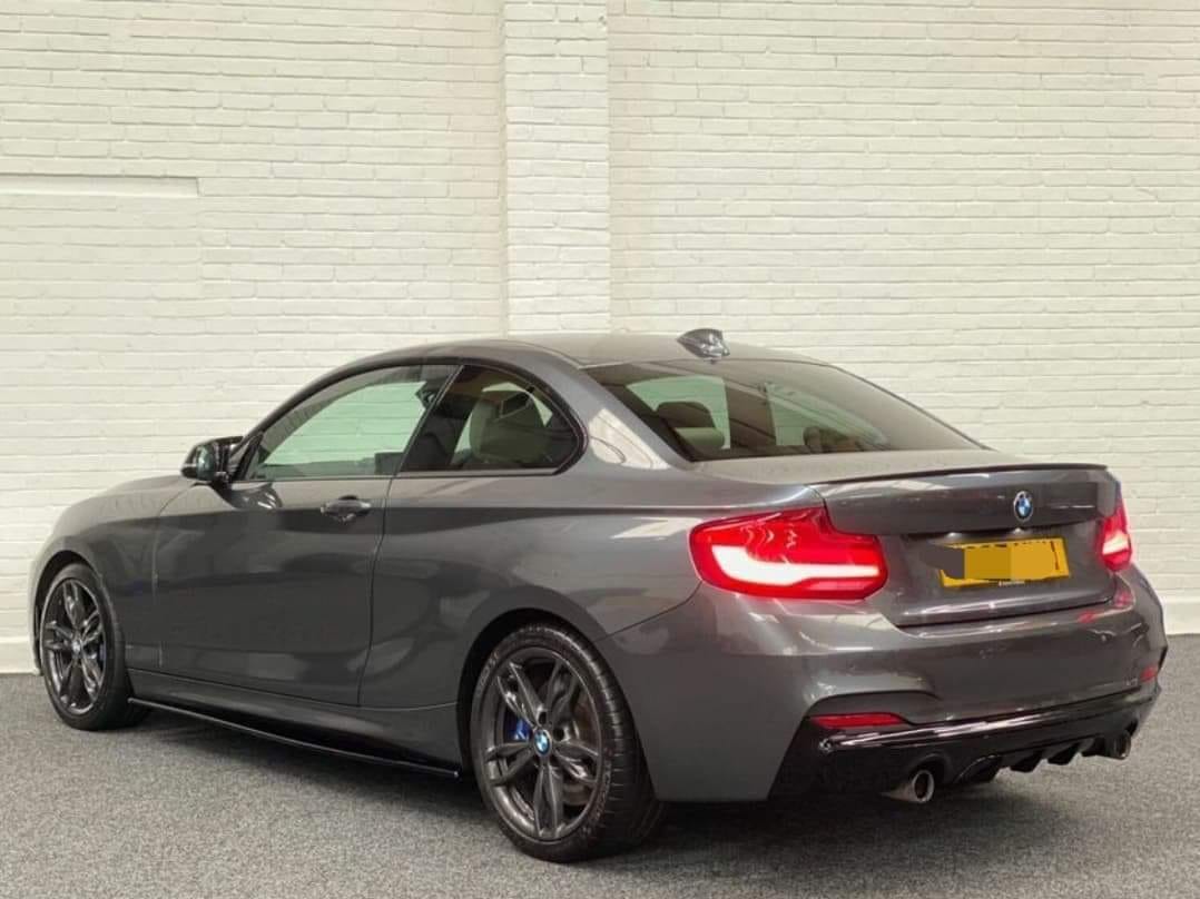 BMW 2 Series F22 F23 2014-2020 Rear Diffuser, Valance/Apron, Bumper Insert - Gloss Piano Black ABS - For M Sport Rear Bumper, Left Twin Pipe Dual Exit (Coupe/Convertible) M Performance Style Fits M235i 218i 220i 228i 220d