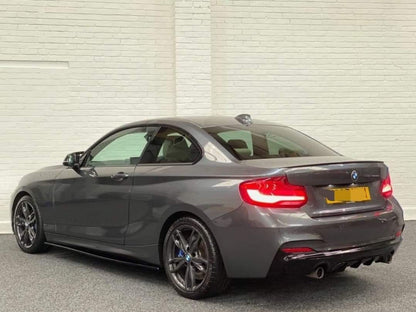 BMW 2 Series F22 F23 2014-2020 Rear Diffuser, Valance/Apron, Bumper Insert - Gloss Piano Black ABS - For M Sport Rear Bumper, Left Twin Pipe Dual Exit (Coupe/Convertible) M Performance Style Fits M235i 218i 220i 228i 220d