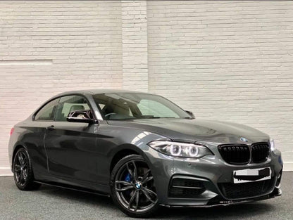 BMW 2 Series F22 Coupe Front Splitter/Lip & Side Skirt Extensions Kit in Gloss Black ABS  Fits M235i & M240i (20142018) with M Sport/M-Style Bumper