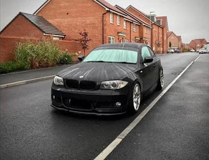 BMW 1 Series E82 E88 M Sport/M-Tech Front Lip Splitter, Gloss Black ABS Chin Spoiler, Lower Front