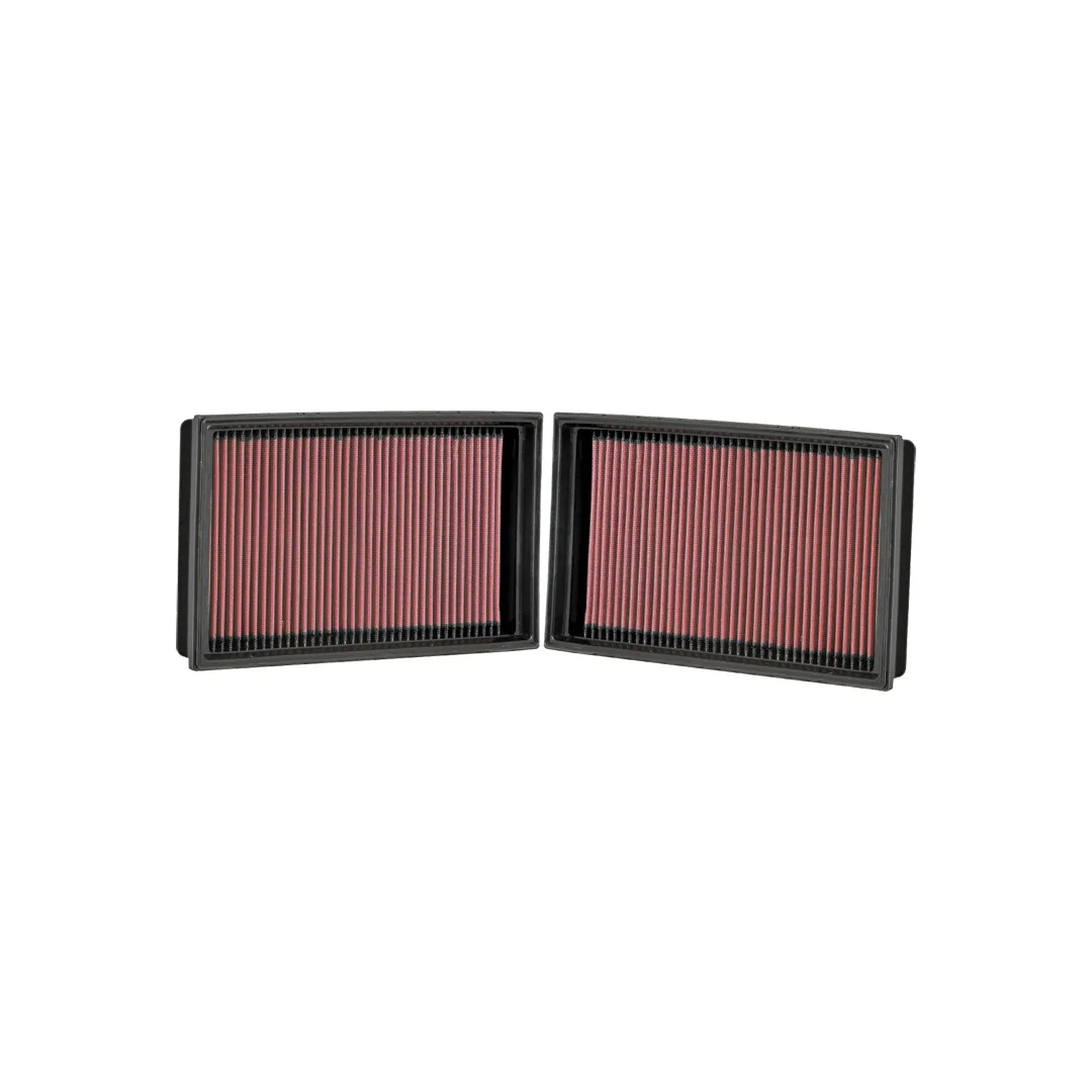 K&N 33-2410 Washable Cotton Panel Air Filter Set (2) for BMW 7 Series 750i/760i 2007-2008 E65/E66 | 4.8L V8 & 6.0L V12 | Drop-In OEM Replacement Engine Air Cleaner | Reusable Performance Intake Filters