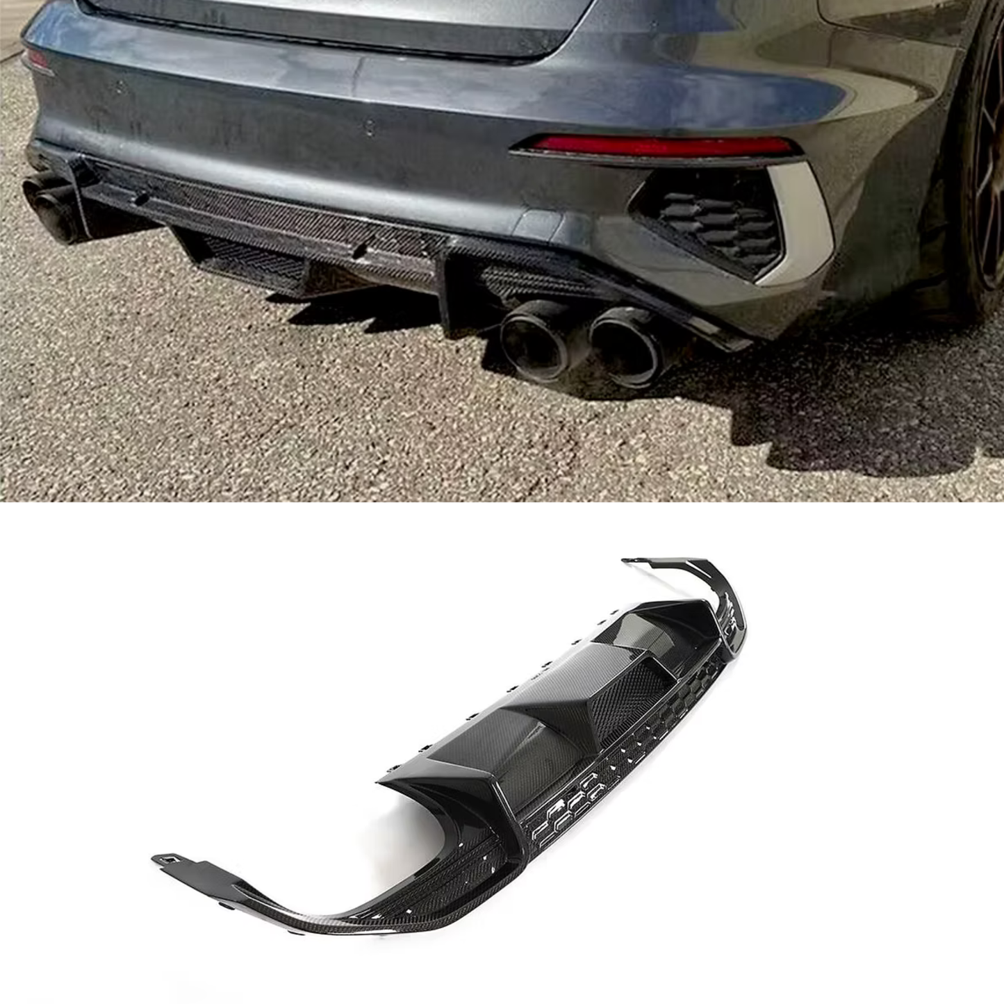 Audi S3 8Y 2021+ Carbon Fiber Rear Diffuser