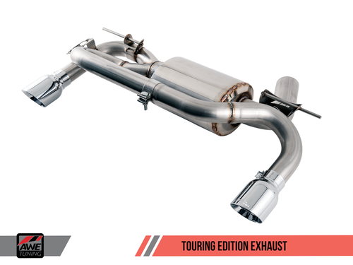 AWE Tuning Touring Axle-Back Rear Exhaust for BMW M240i F22 2 Series (2016-2020, B58) - Back Box/Rear Silencer/Muffler Upgrade, Non-Drone 180 Technology, T304 Stainless, Bolt-On, Dual 90mm/102mm Tips (Chrome or Diamond Black), Lifetime Warranty