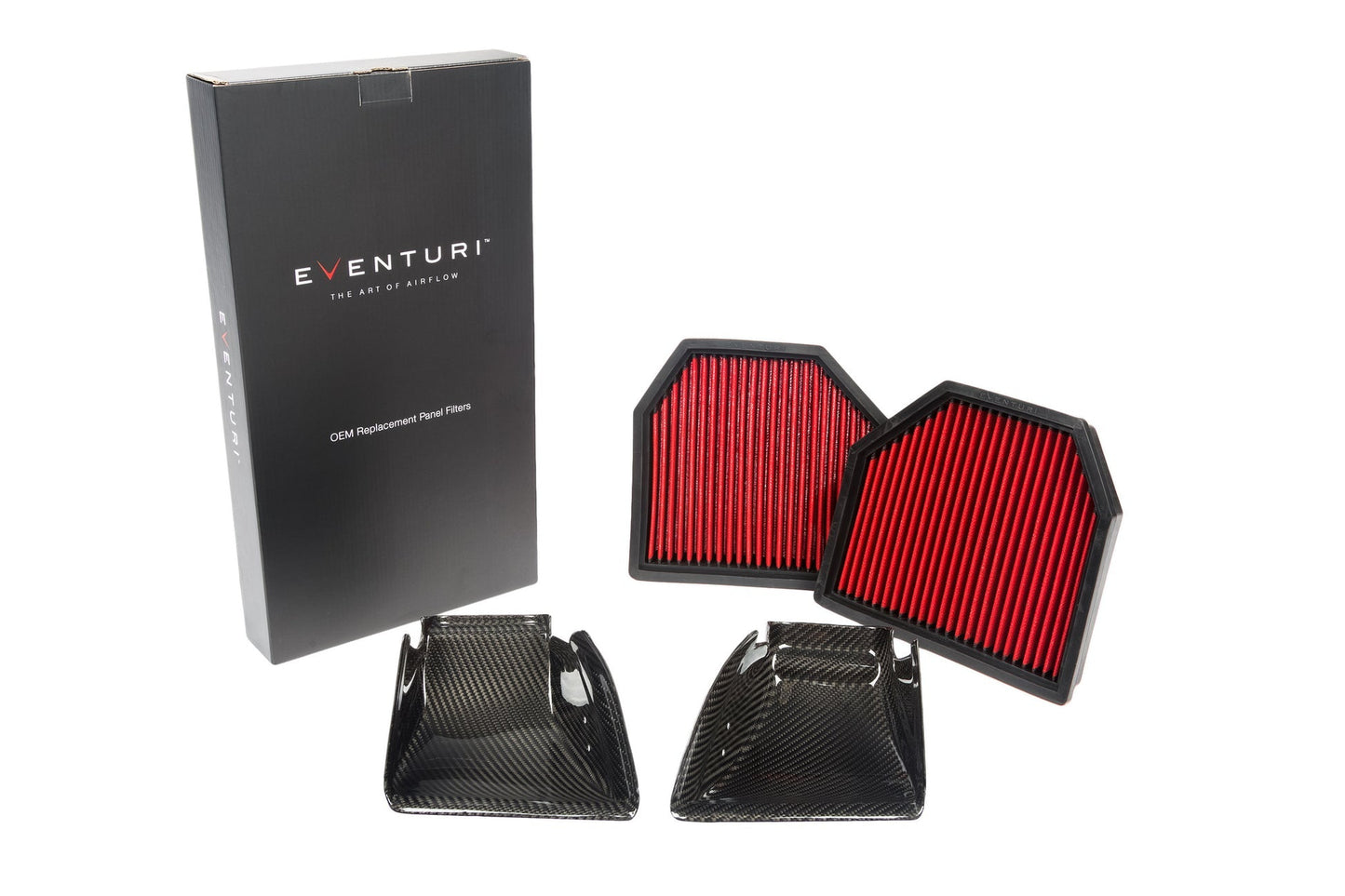 Eventuri BMW S55 Carbon Fibre Air Scoop & Dry Panel Filter  F80 M3, F82/F83 M4, F87 M2 Competition  OEM Airbox Cold Air Intake Upgrade EVE-F8XM-SC-PF