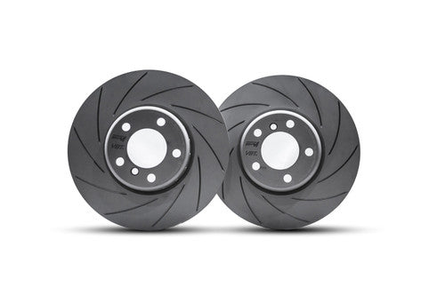 Front 370mm Slotted/Grooved 2-Piece Brake Discs/Rotors (Pair) for BMW 3 Series F30/F31 & 4 Series F32/F33/F36 | Direct Fit for M Sport/Msport 370mm Calipers | Performance/Big Brake Upgrade for Fast Road & Track