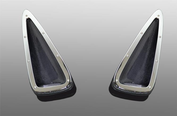 Genuine AC Schnitzer Carbon Fibre/Fiber Bonnet Vents, Hood Vents, Air Outlets/Extractors & Louvres for BMW X6 F16 2013–2019 | Gloss Carbon OEM Fit Inserts/Trims | Fits xDrive 28i 30d 35i 40d 50i M50d | PN 4161215310