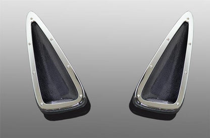 Genuine AC Schnitzer Carbon Fibre/Fiber Bonnet Vents, Hood Vents, Air Outlets/Extractors & Louvres for BMW X6 F16 2013–2019 | Gloss Carbon OEM Fit Inserts/Trims | Fits xDrive 28i 30d 35i 40d 50i M50d | PN 4161215310