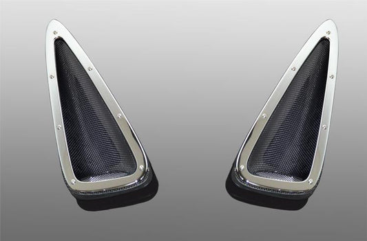Genuine AC Schnitzer Carbon Fibre/Fiber Bonnet Vents, Hood Vents, Air Outlets/Extractors & Louvres for BMW X6 F16 2013–2019 | Gloss Carbon OEM Fit Inserts/Trims | Fits xDrive 28i 30d 35i 40d 50i M50d | PN 4161215310