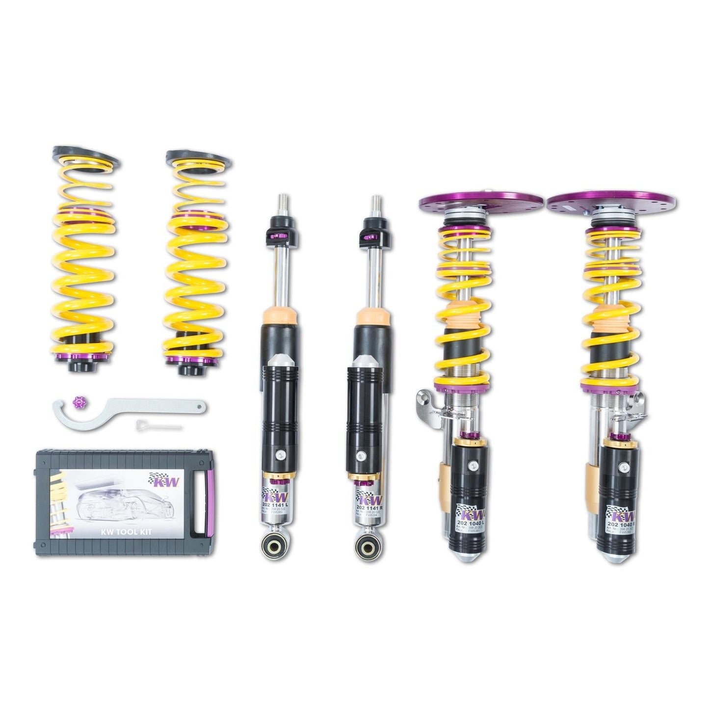 KW Clubsport 3-Way Coilover Kit for BMW F87 M2 & M2 Competition (LCI) - Track & Fast Road, Height Adjustable, Remote Reservoir - 397202BH