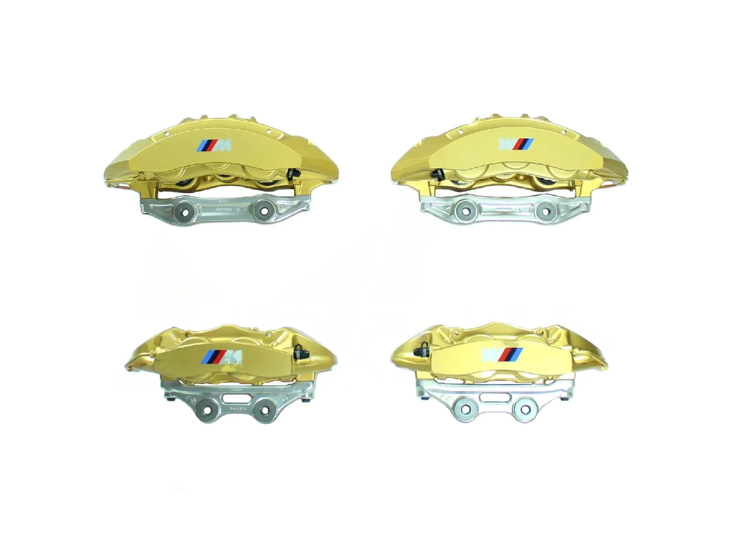 BMW M3/M4/M2 Carbon Ceramic Brakes Big Brake Kit CCB Conversion - Genuine M Performance SA 2NK Retrofit - F80 F82 F83 F87 M2 Competition - Front & Rear Rotors/Discs Calipers Pads - OEM Gold - PN 34112358378