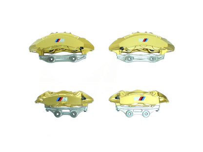 BMW M3/M4/M2 Carbon Ceramic Brakes Big Brake Kit CCB Conversion - Genuine M Performance SA 2NK Retrofit - F80 F82 F83 F87 M2 Competition - Front & Rear Rotors/Discs Calipers Pads - OEM Gold - PN 34112358378