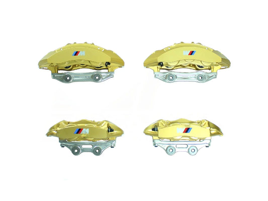 BMW M3/M4/M2 Carbon Ceramic Brakes Big Brake Kit CCB Conversion - Genuine M Performance SA 2NK Retrofit - F80 F82 F83 F87 M2 Competition - Front & Rear Rotors/Discs Calipers Pads - OEM Gold - PN 34112358378